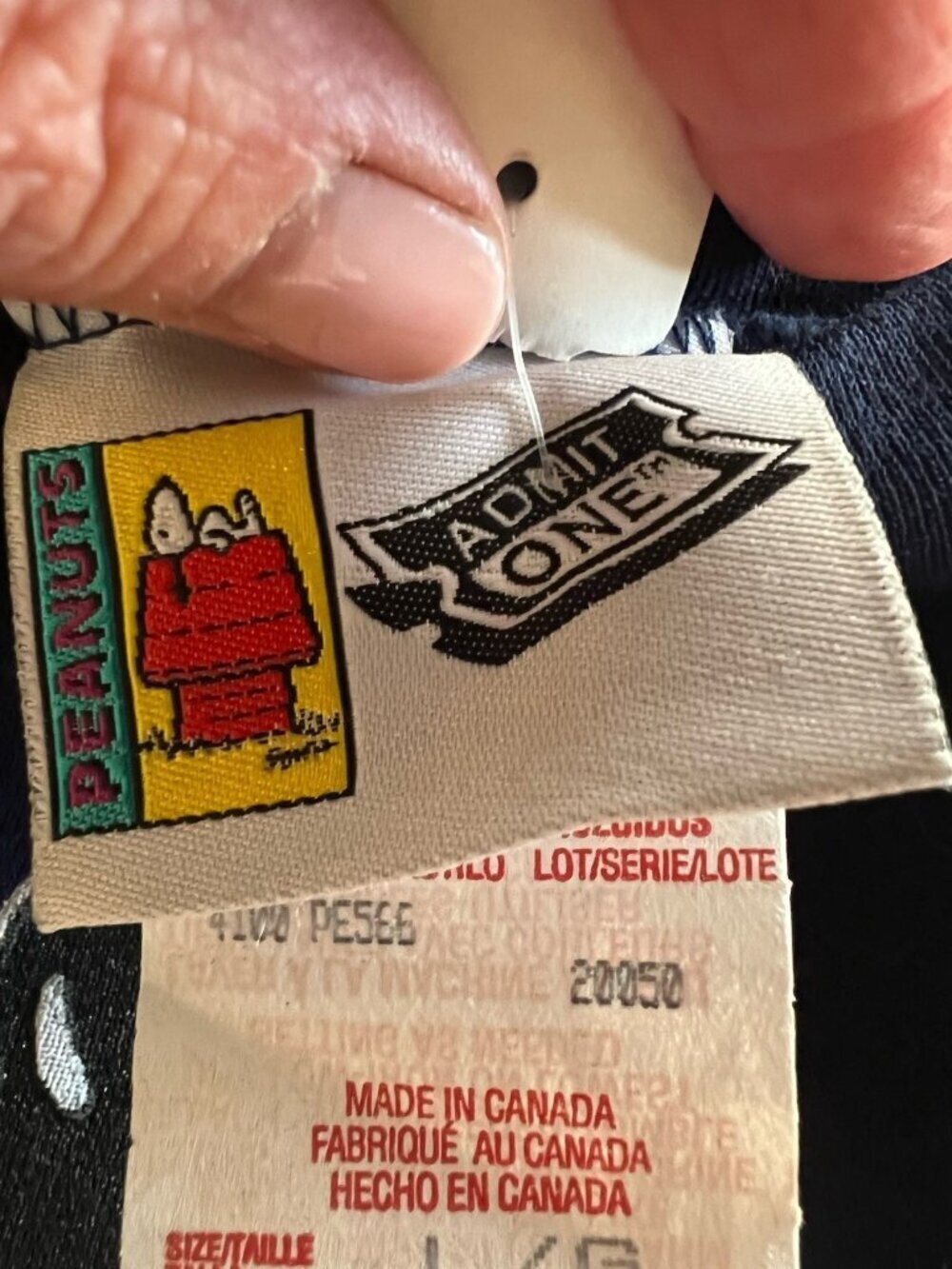 Vintage 90s NEW Deadstock Peanuts "Joe Christmas" Snoopy blue sweatshirt L - Picture 5 of 14